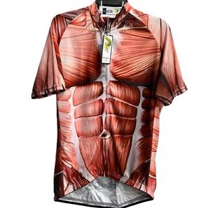 Men's Anatomical Muscle Print Cycling Jersey